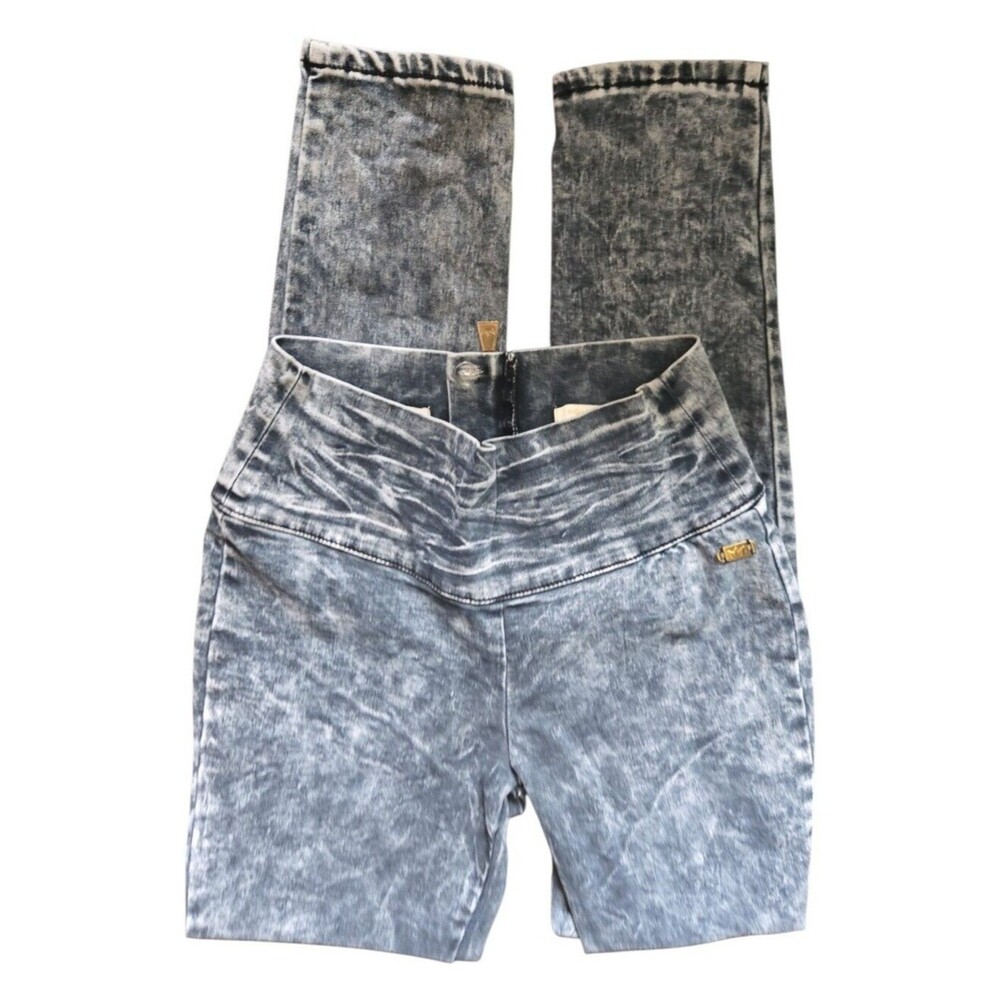 Nicki Minaj High Rise Acid Wash Skinny Jeans Gray Denim - 5/6
